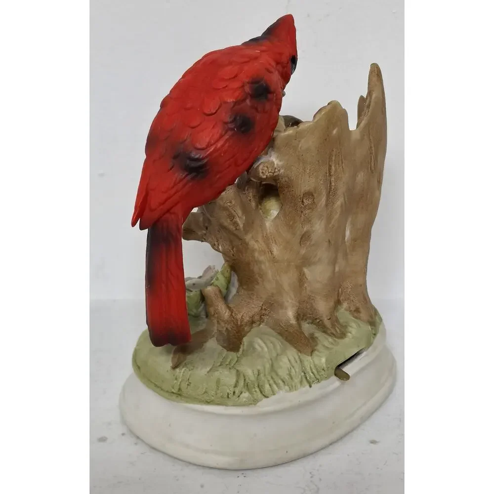 Vintage Gorham Japan Cardinal Feeding Baby Porcelain Music Box Beautiful Works
